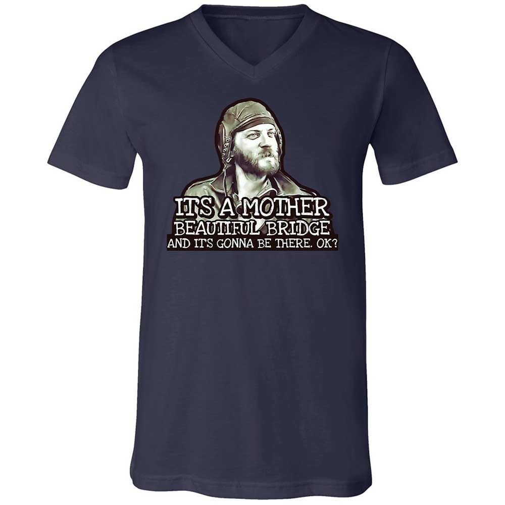 Unisex V-Neck T-Shirt - SF9JU4QY - Navy - 12