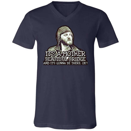 Unisex V-Neck T-Shirt - SF9JU4QY - Navy - 12