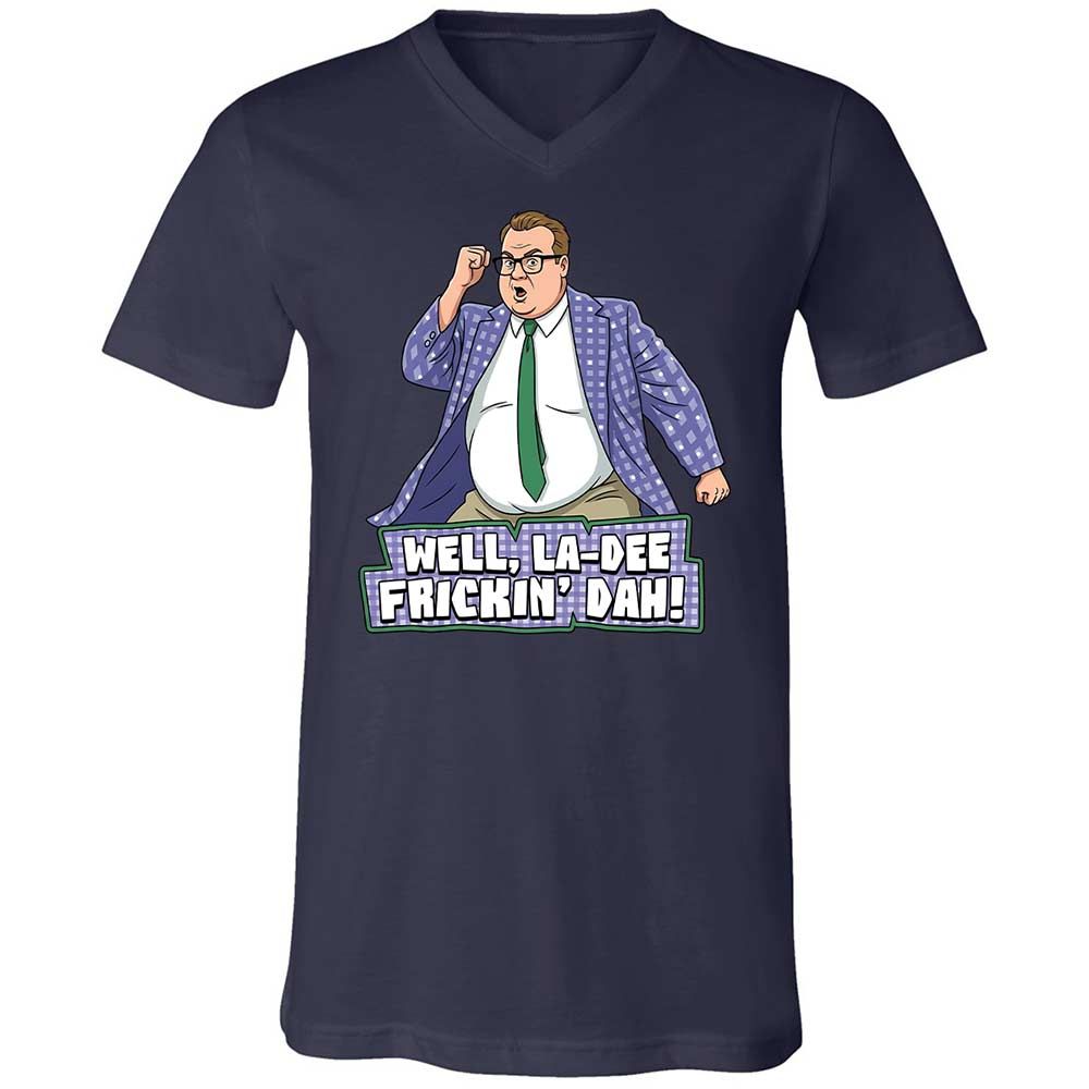 Unisex V-Neck T-Shirt - C4QNJ85R - Navy - 12