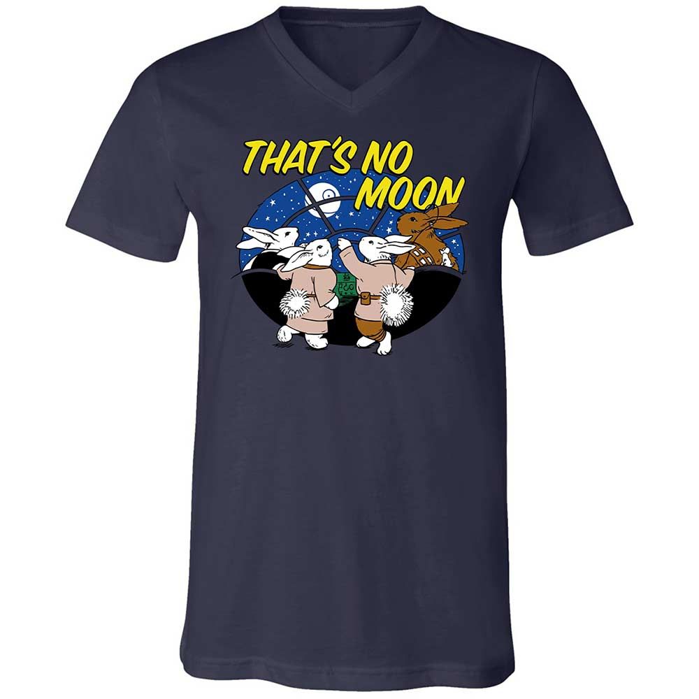 Unisex V-Neck T-Shirt - White - Navy - 12