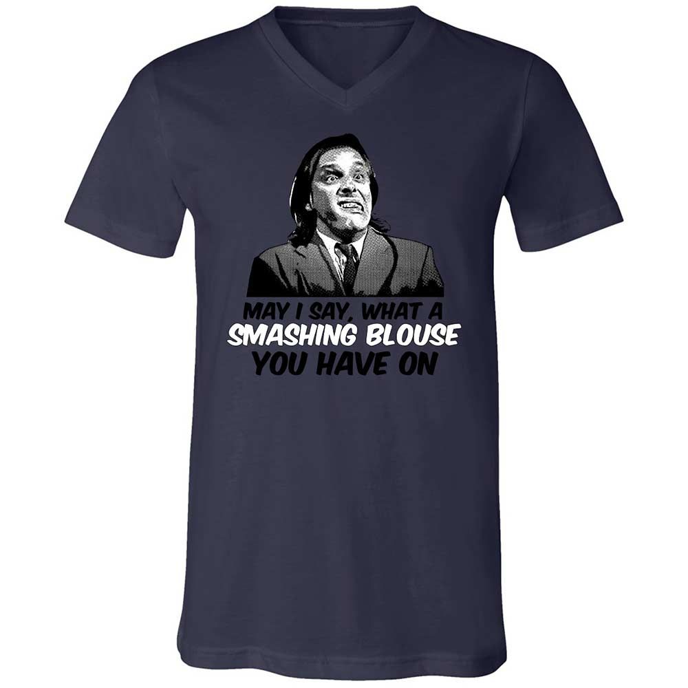 Unisex V-Neck T-Shirt - 1C83F6LN - Navy - 12