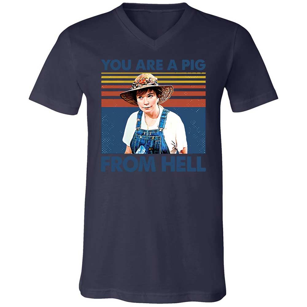 Unisex V-Neck T-Shirt - CZX9BV5W - Navy - 12