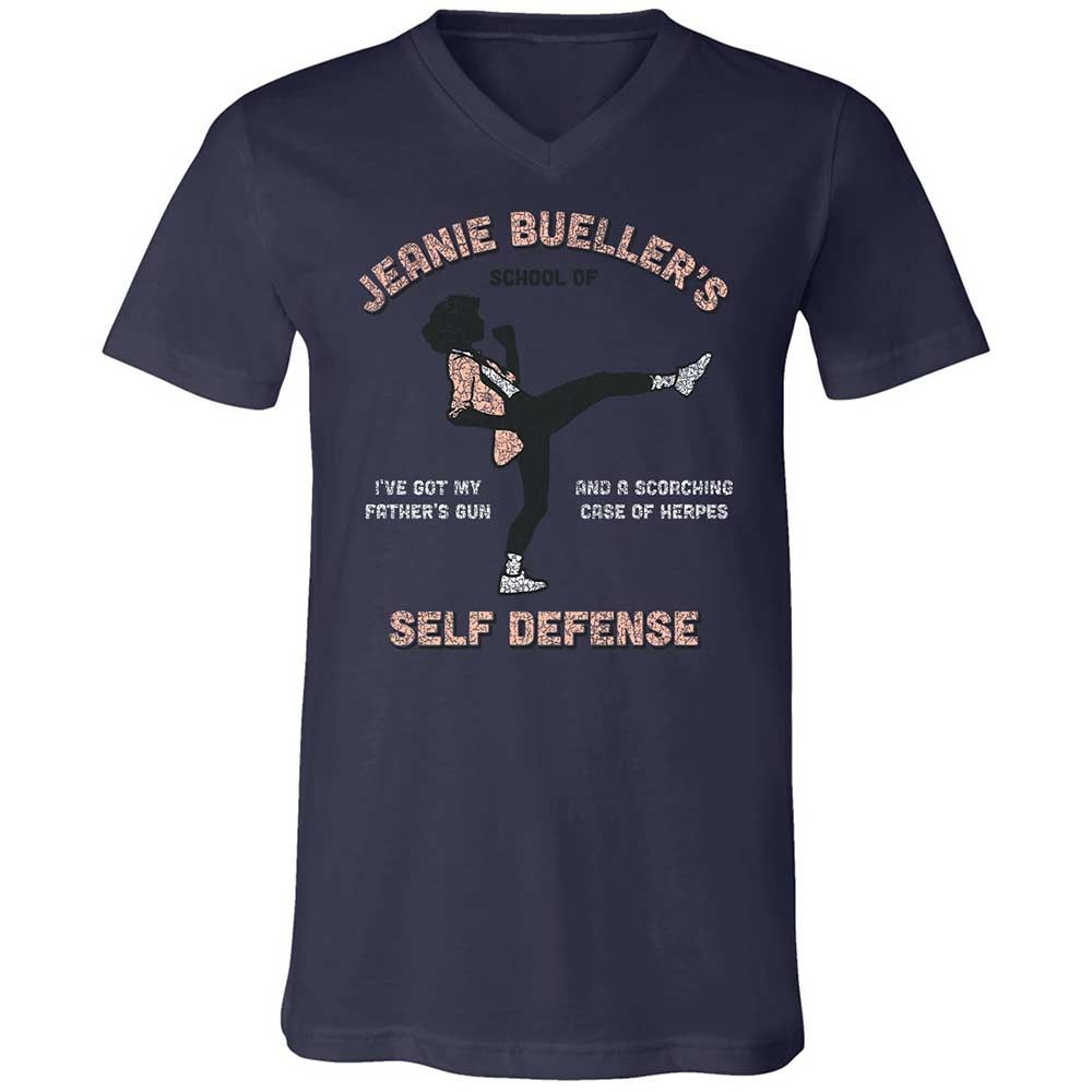Unisex V-Neck T-Shirt - 1ZV9QU3S - Navy - 12