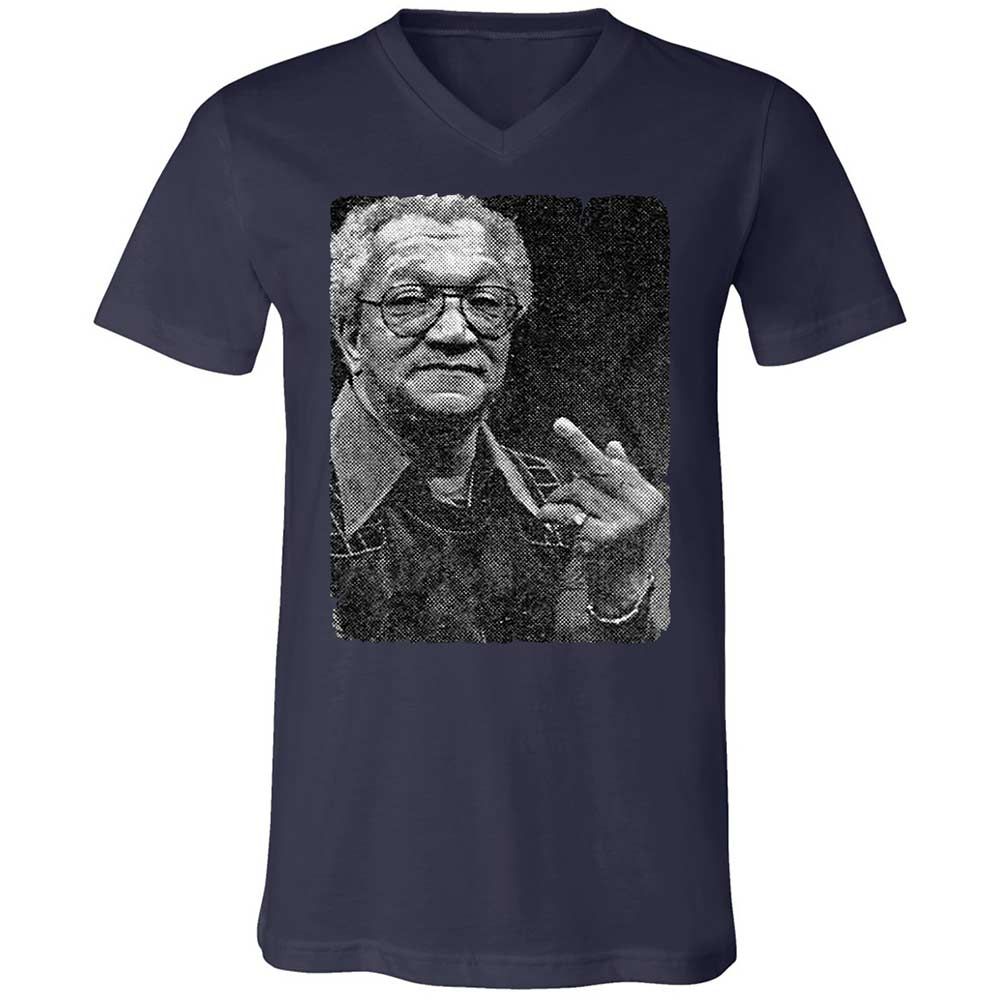 Unisex V-Neck T-Shirt - QSYYE7NS - Navy - 12