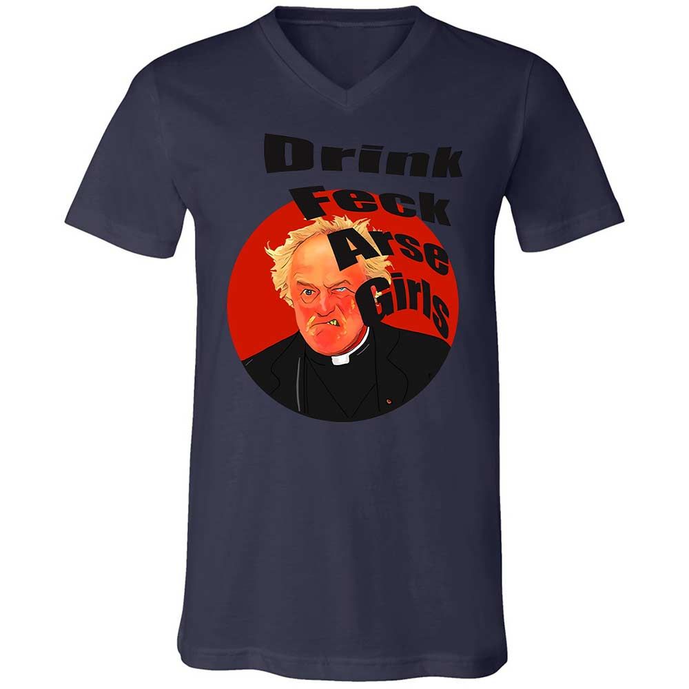 Unisex V-Neck T-Shirt - HTFWXHSP - Navy - 12