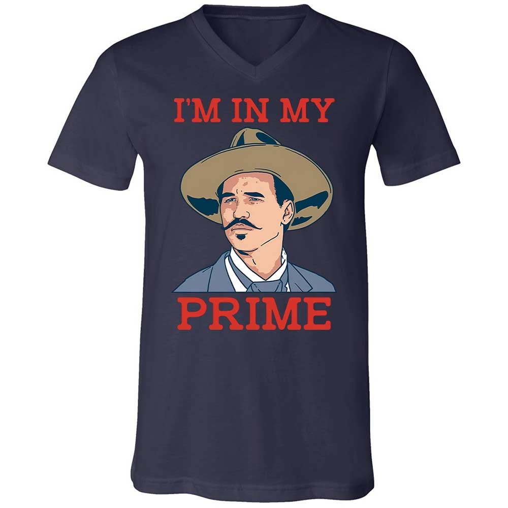 Unisex V-Neck T-Shirt - W8FH271Q - Navy - 12