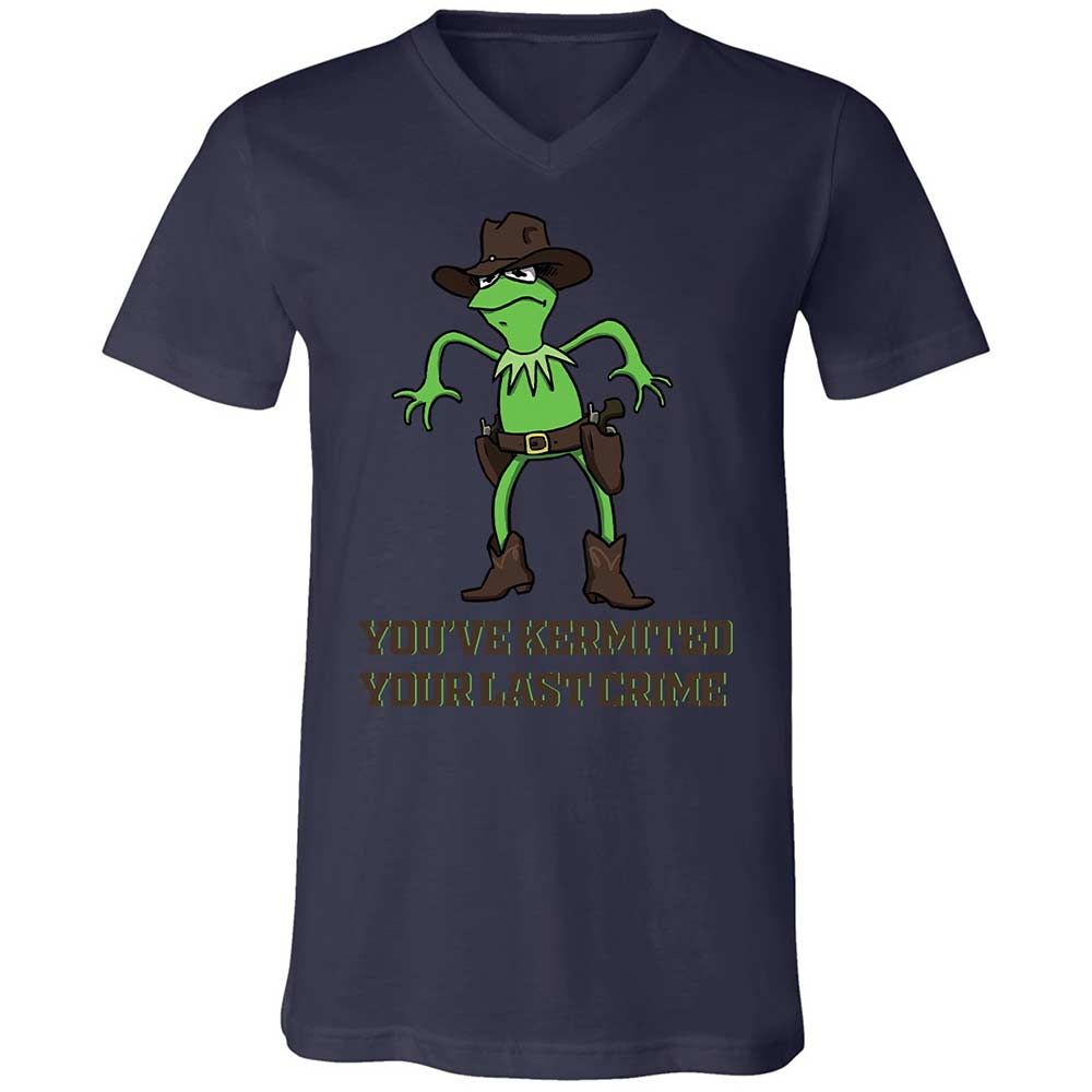 Unisex V-Neck T-Shirt - ZUWTAX6N - Navy - 12