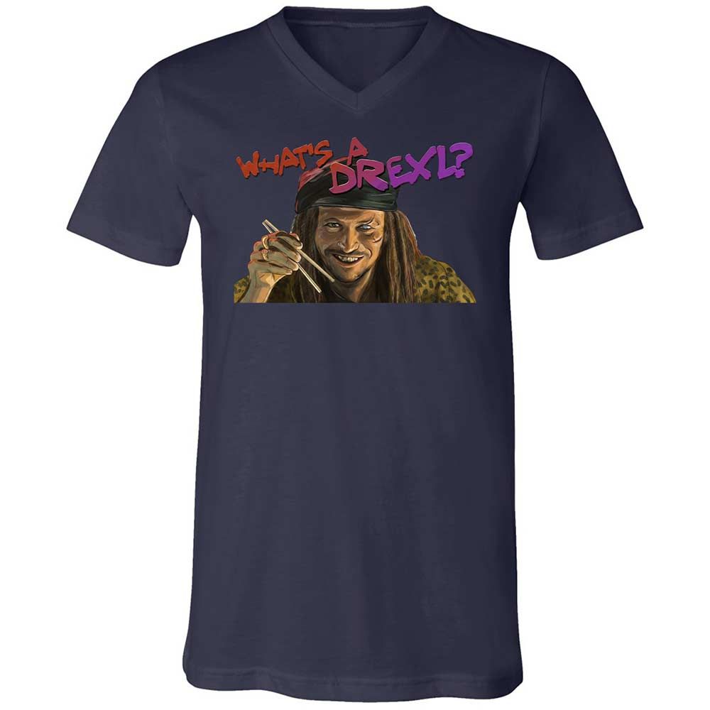 Unisex V-Neck T-Shirt - DQDPEFYW - Navy - 12