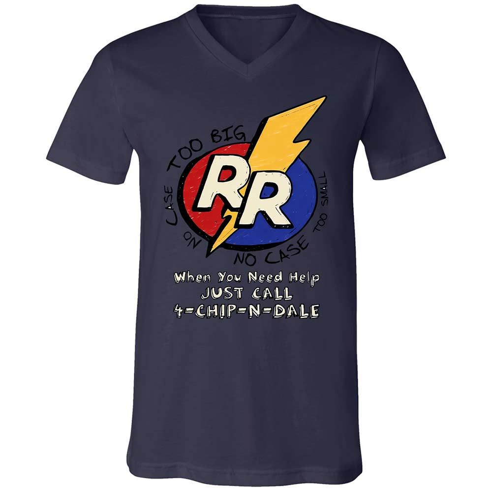Unisex V-Neck T-Shirt - ABFAP6XQ - Navy - 12