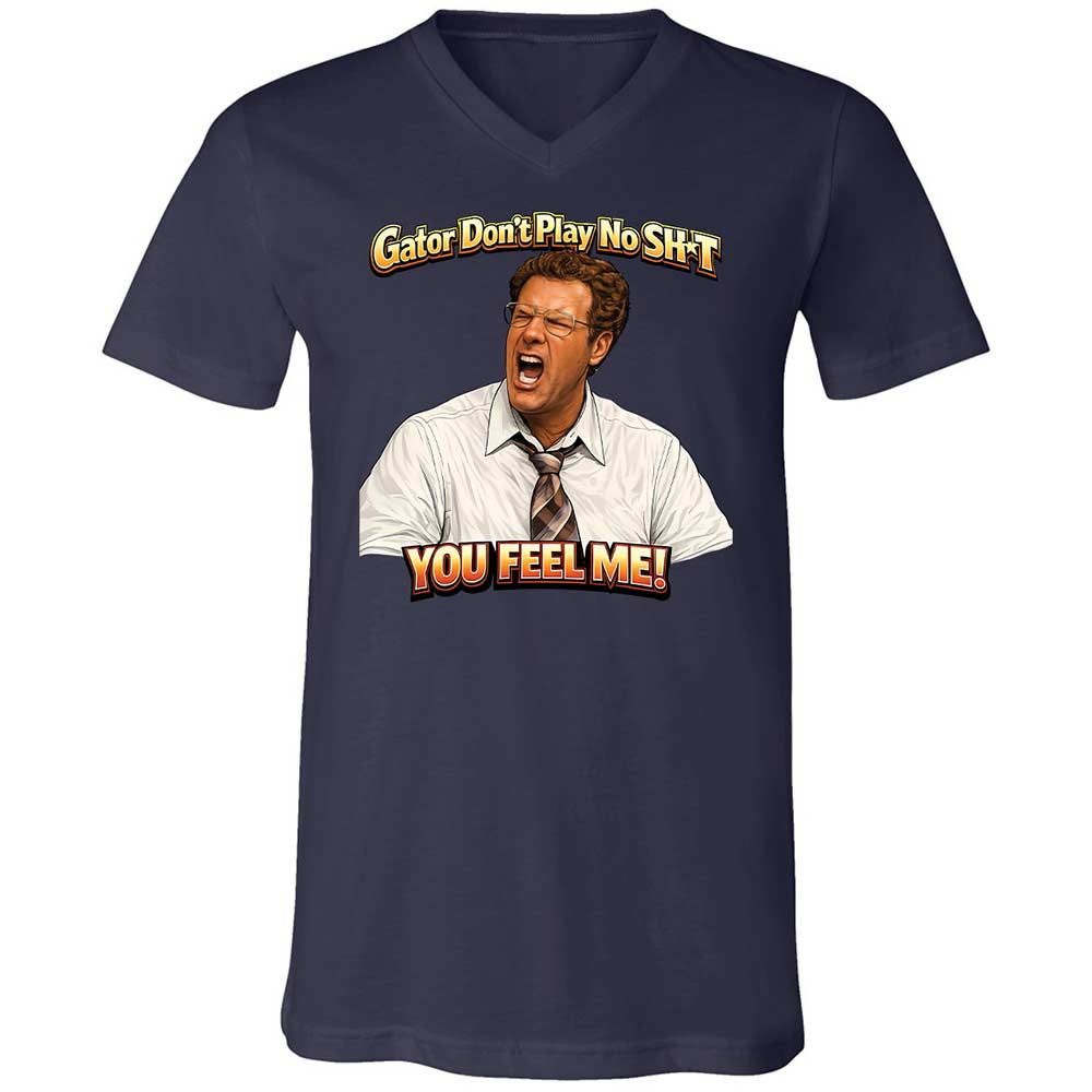 Unisex V-Neck T-Shirt - Z3CKYTBE - Navy - 12