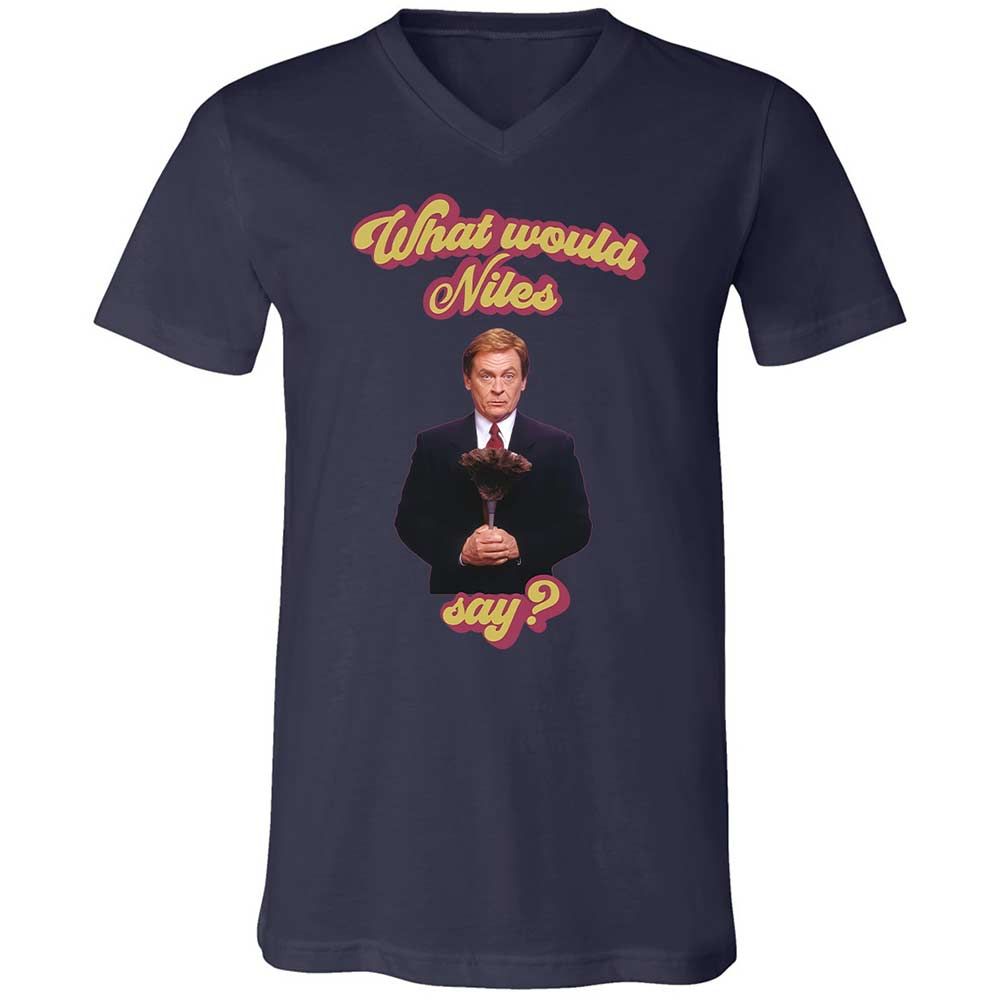Unisex V-Neck T-Shirt - Y1XXTTVB - Navy - 12