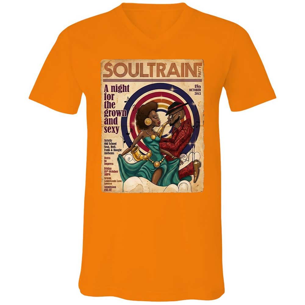 Unisex V-Neck T-Shirt - H2P2D4DT - Orange - 12