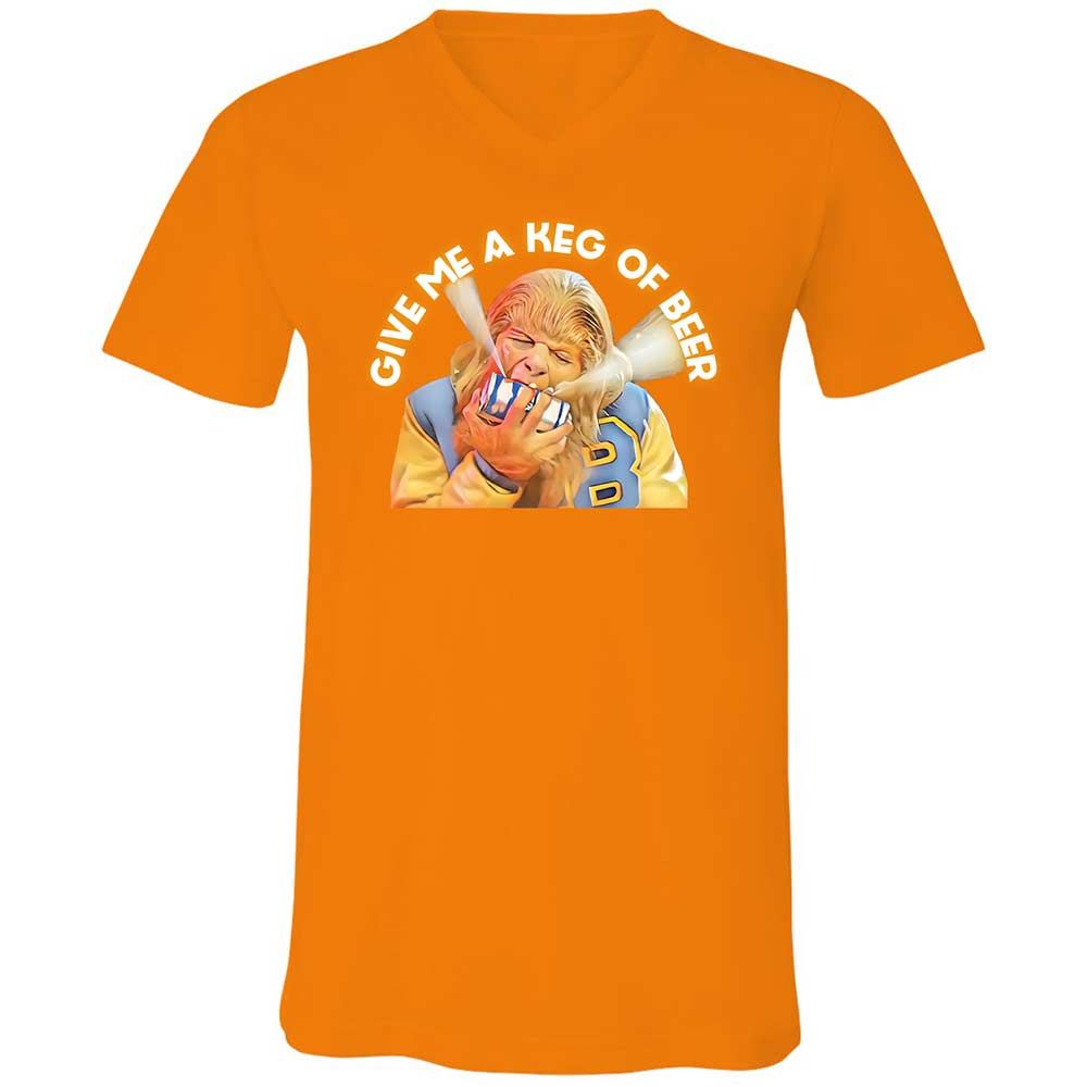 Unisex V-Neck T-Shirt - YBN73GRV - Orange - 12