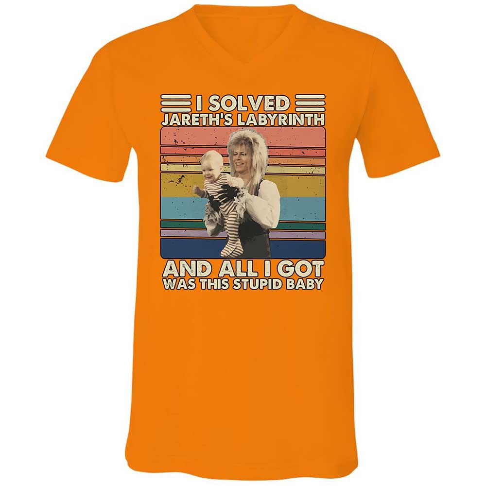 Unisex V-Neck T-Shirt - BZP1K3J1 - Orange - 12