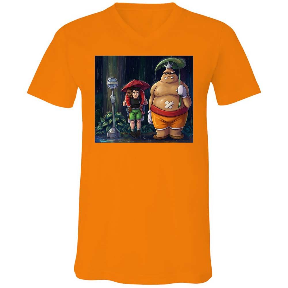 Unisex V-Neck T-Shirt - ZMMYEUBV - Orange - 12