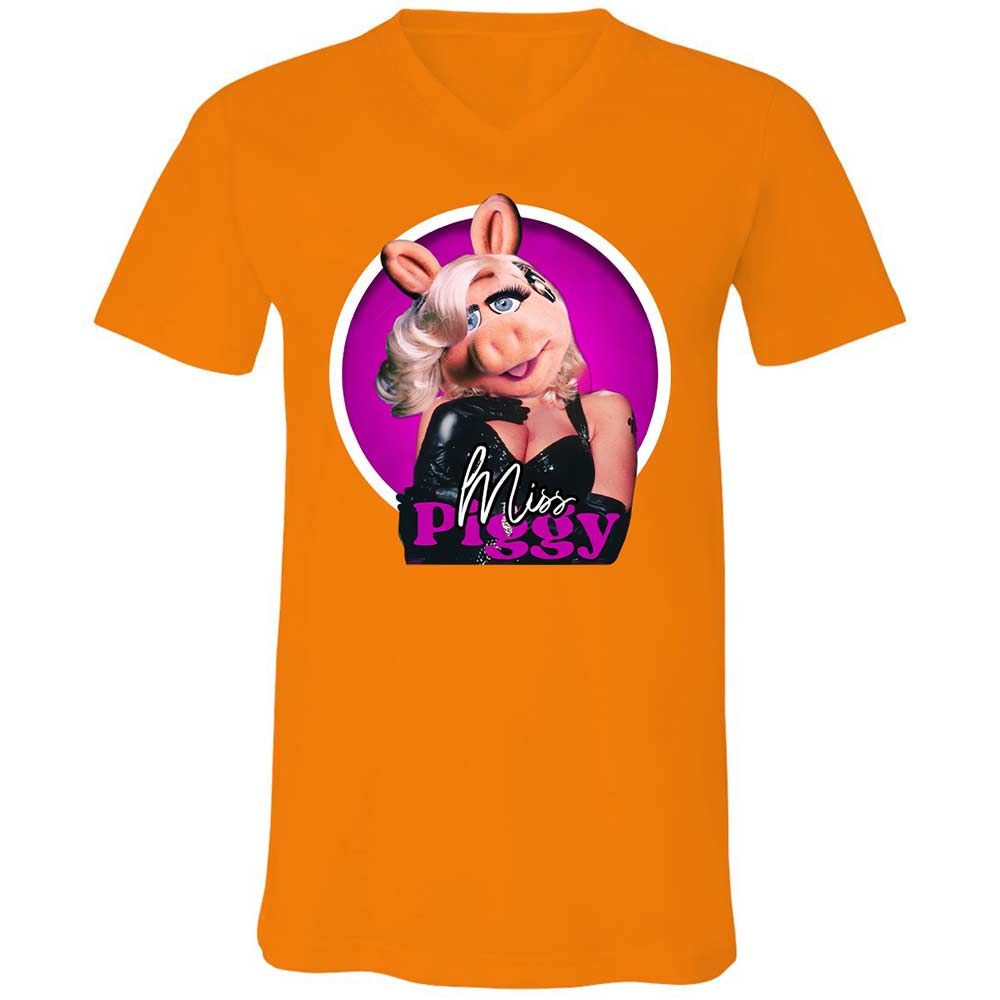 Unisex V-Neck T-Shirt - 8G4XCMEK - Orange - 12