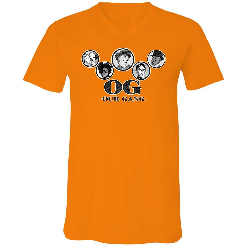 Unisex V-Neck T-Shirt - ZN5L1U2Q - Orange - 12