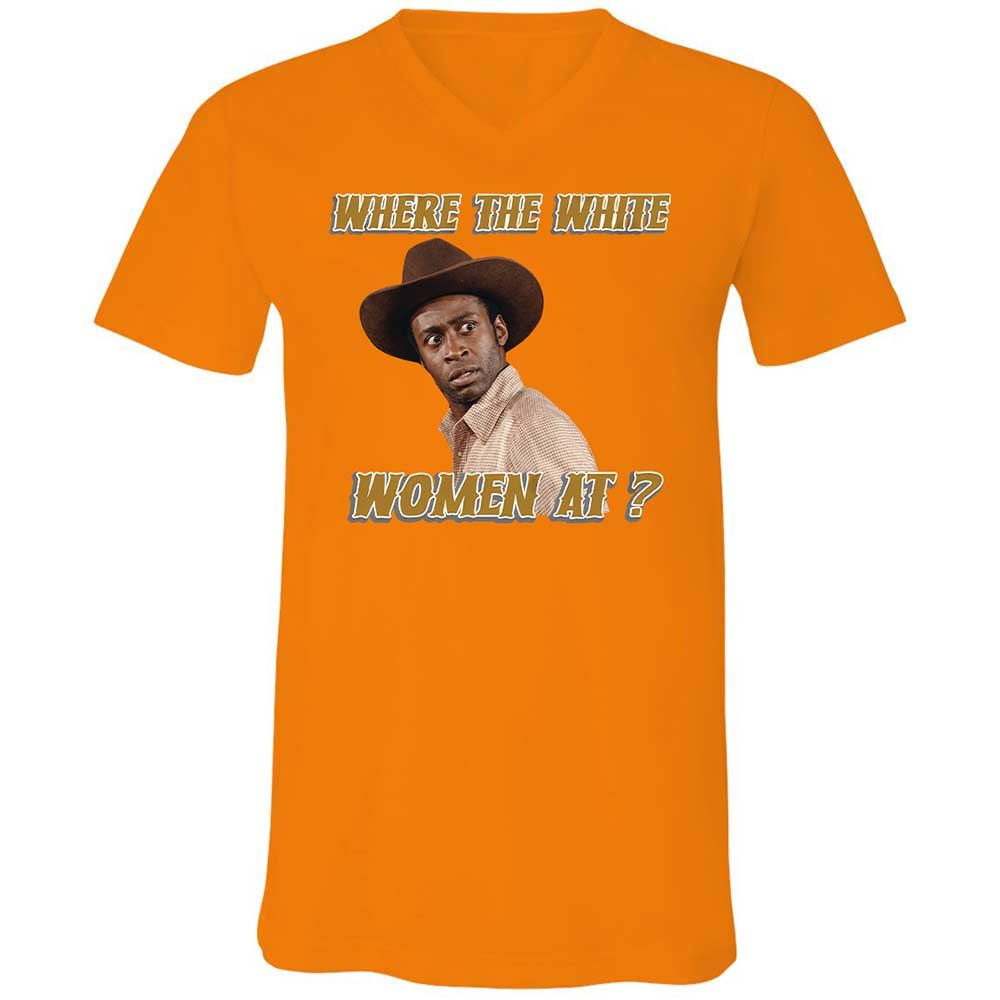 Unisex V-Neck T-Shirt - FYGNUFSF - Orange - 12
