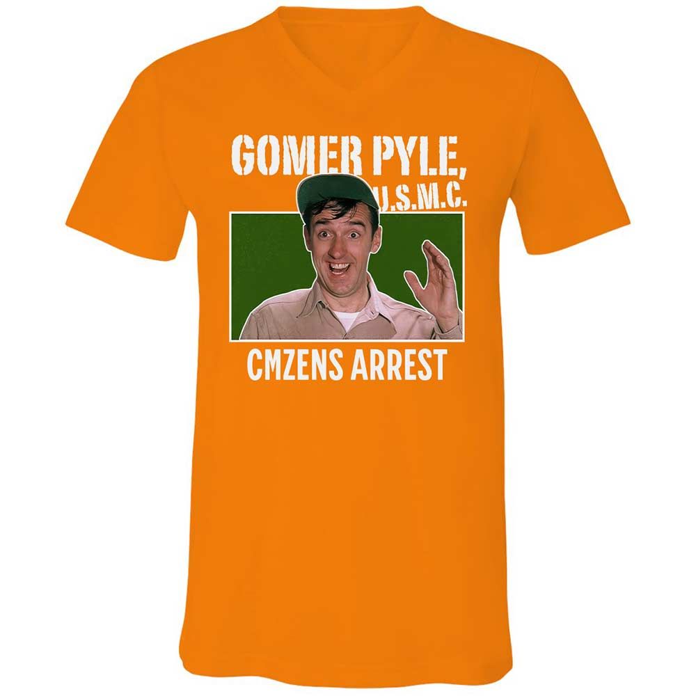 Unisex V-Neck T-Shirt - YTTZZCN7 - Orange - 12
