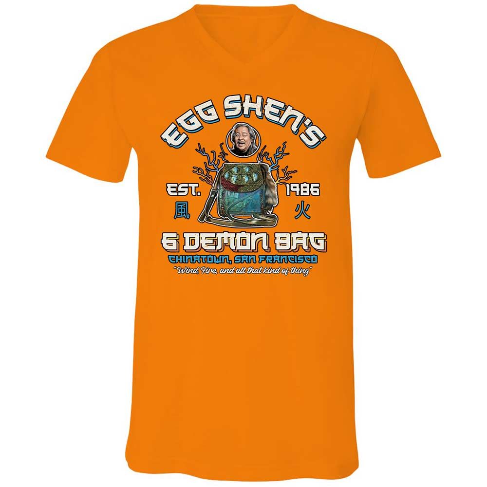 Unisex V-Neck T-Shirt - 7S2TJATG - Orange - 12