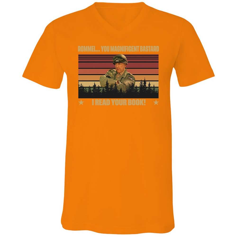 Unisex V-Neck T-Shirt - RA5WNKBZ - Orange - 12