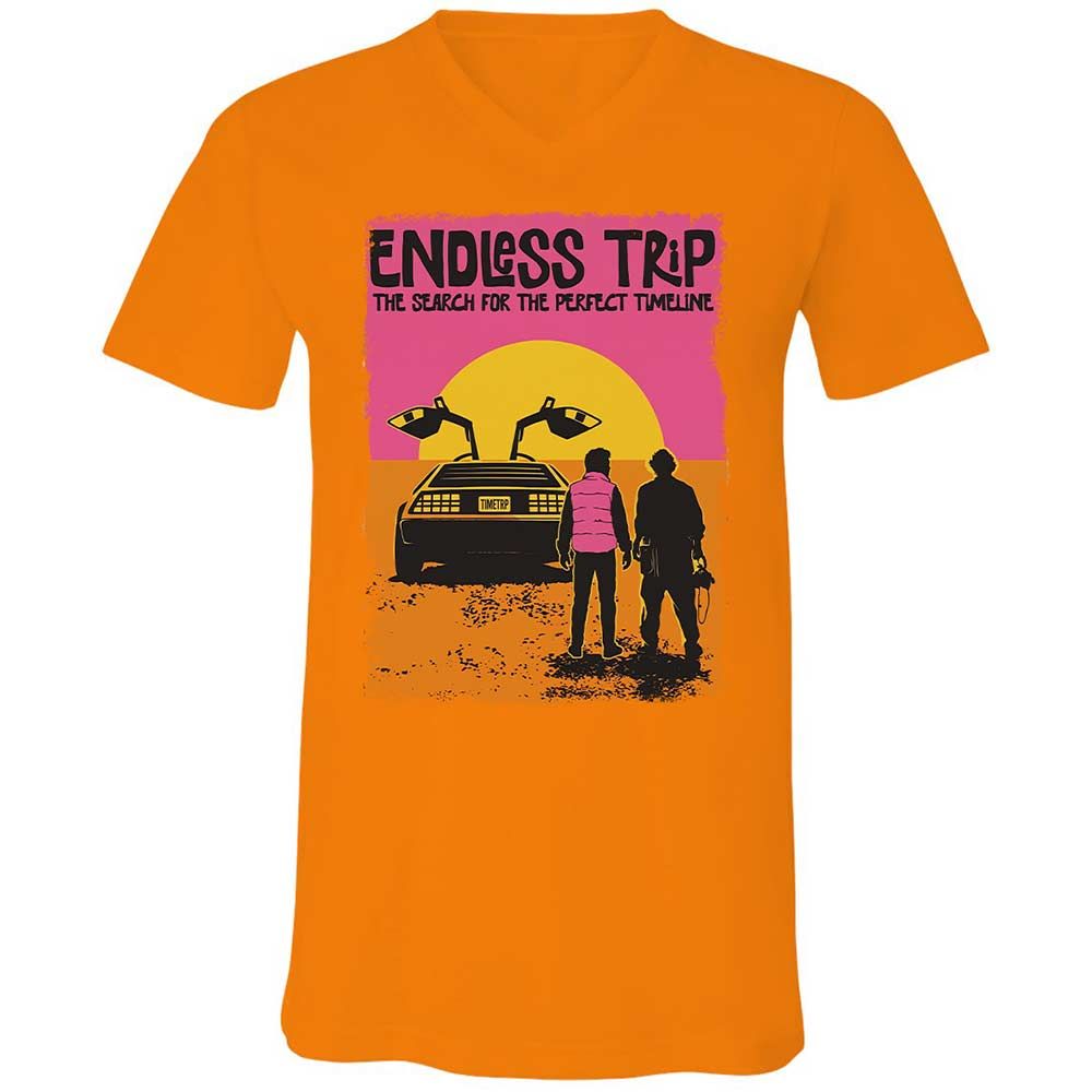 Unisex V-Neck T-Shirt - 8LMKVKLA - Orange - 12