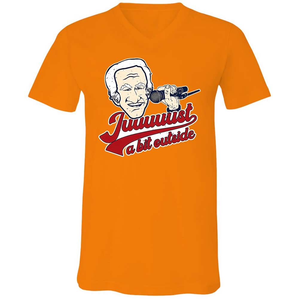 Unisex V-Neck T-Shirt - VJHZKPCZ - Orange - 12