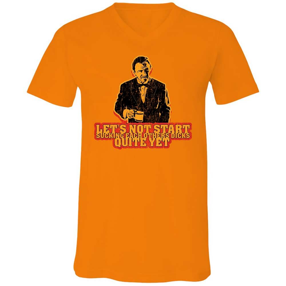 Unisex V-Neck T-Shirt - E6WE79KT - Orange - 12