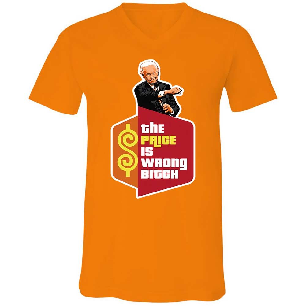 Unisex V-Neck T-Shirt - BS3J9KMJ - Orange - 12