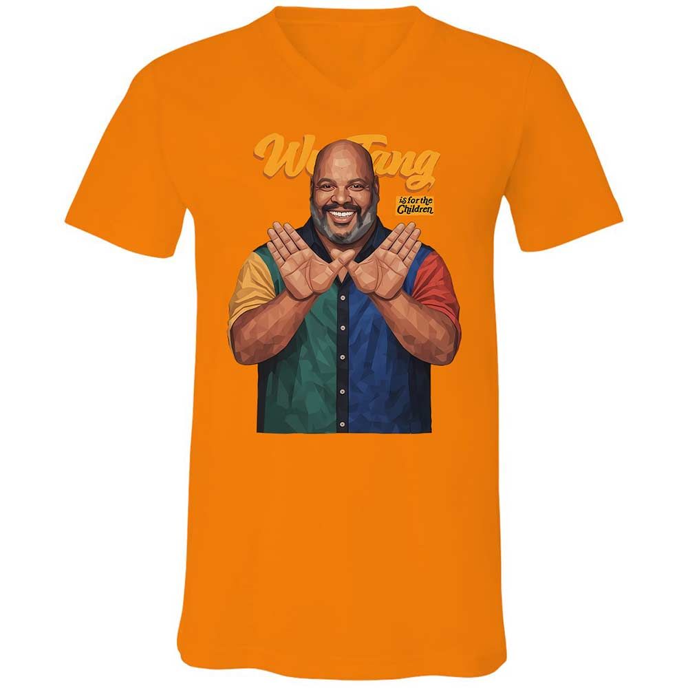 Unisex V-Neck T-Shirt - BVWM8H9Z - Orange - 12