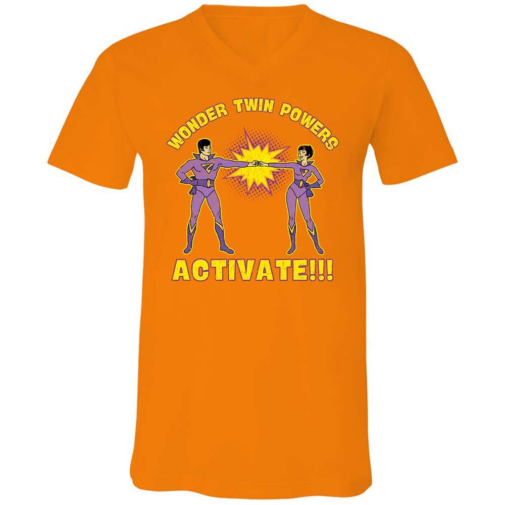 Unisex V-Neck T-Shirt - UQPFUBGY - Orange - 12