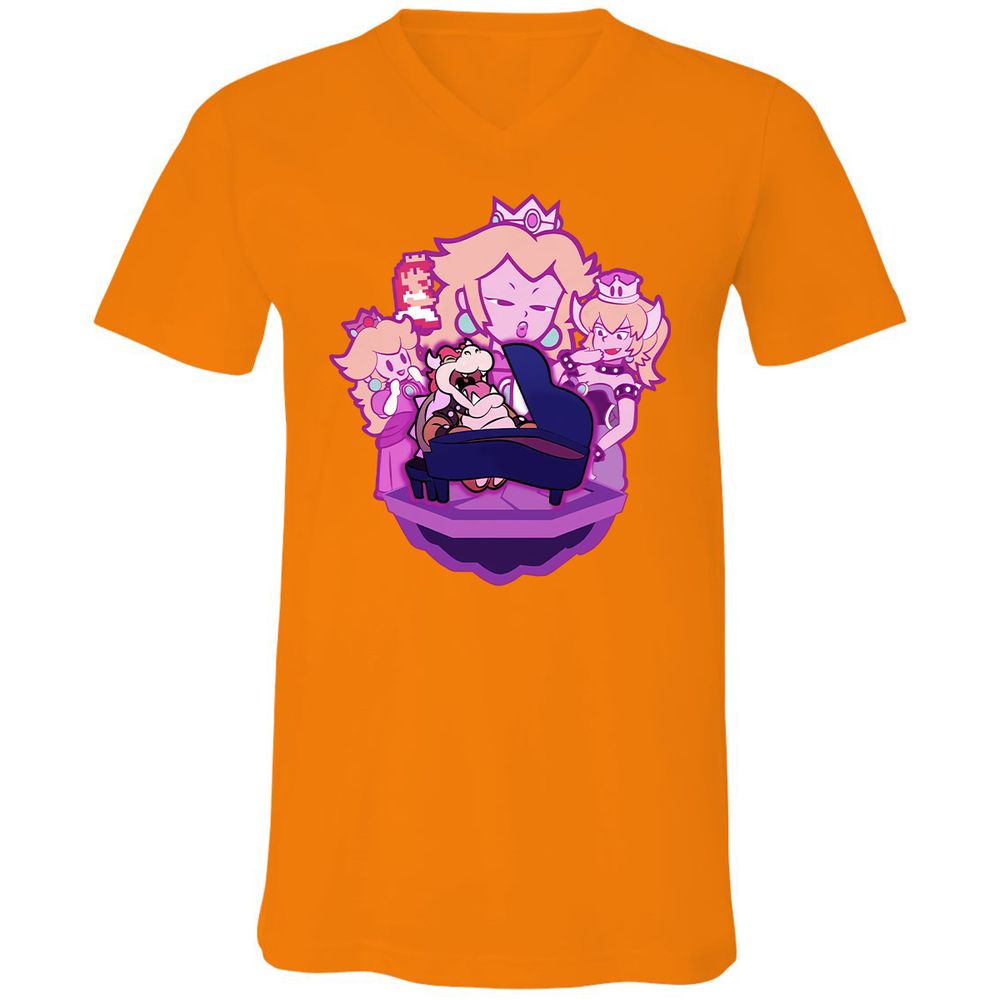 Unisex V-Neck T-Shirt - 1PBRJDFS - Orange - 12