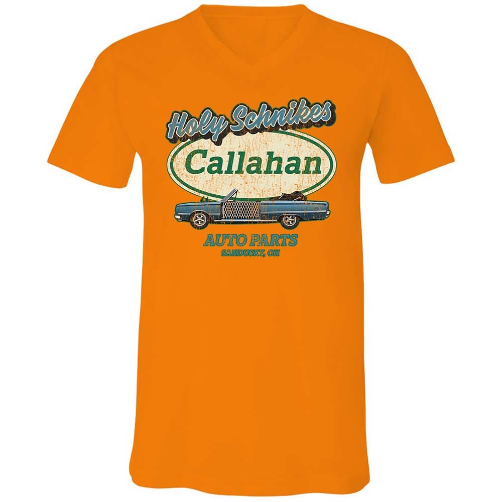 Unisex V-Neck T-Shirt - YQYAZSX4 - Orange - 12