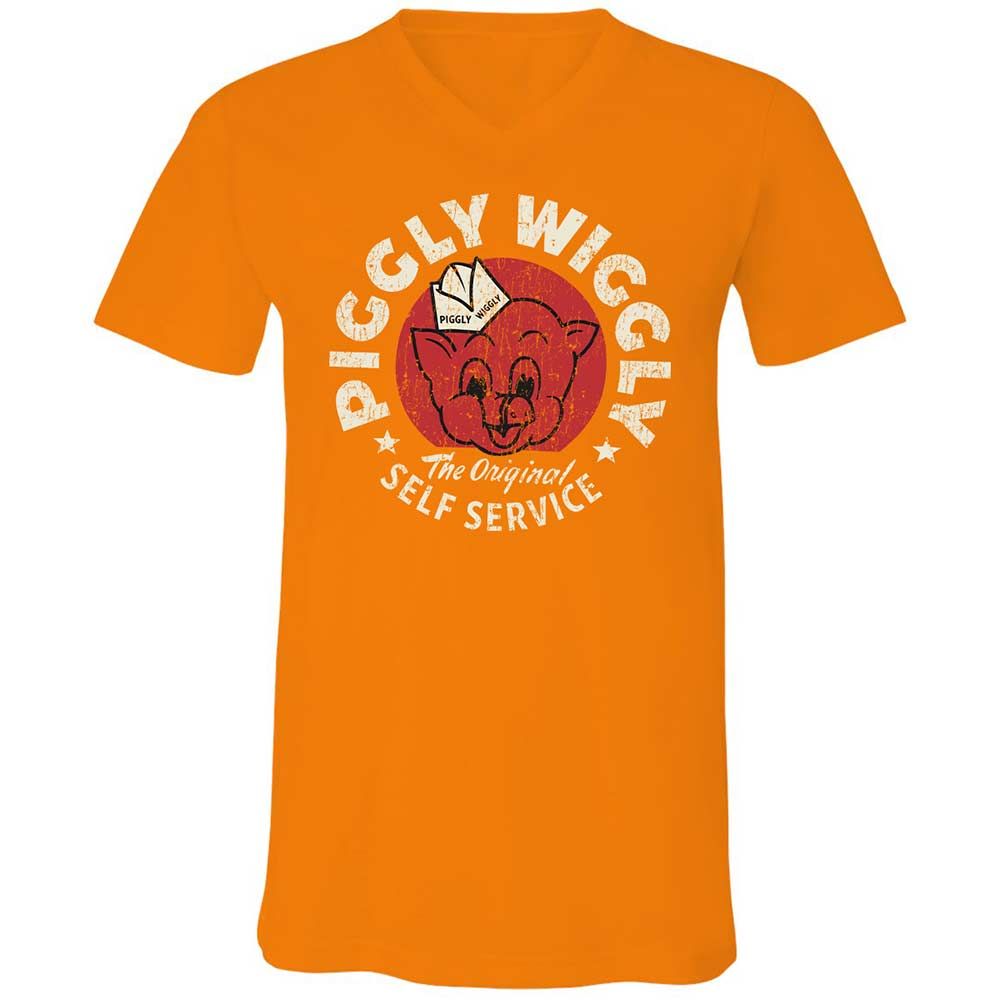 Unisex V-Neck T-Shirt - 3VZJF3VL - Orange - 12