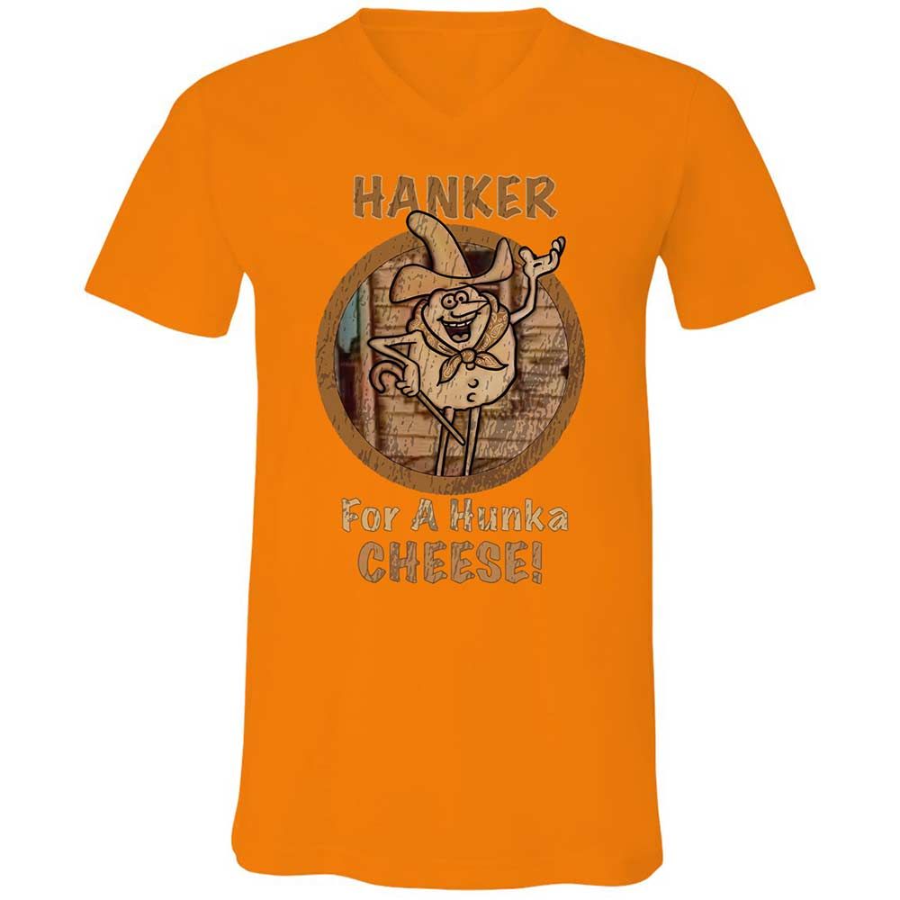 Unisex V-Neck T-Shirt - U89WFCNJ - Orange - 12