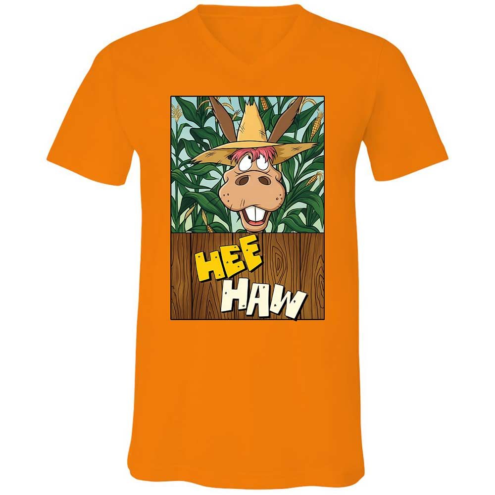 Unisex V-Neck T-Shirt - Z6A4QTDY - Orange - 12