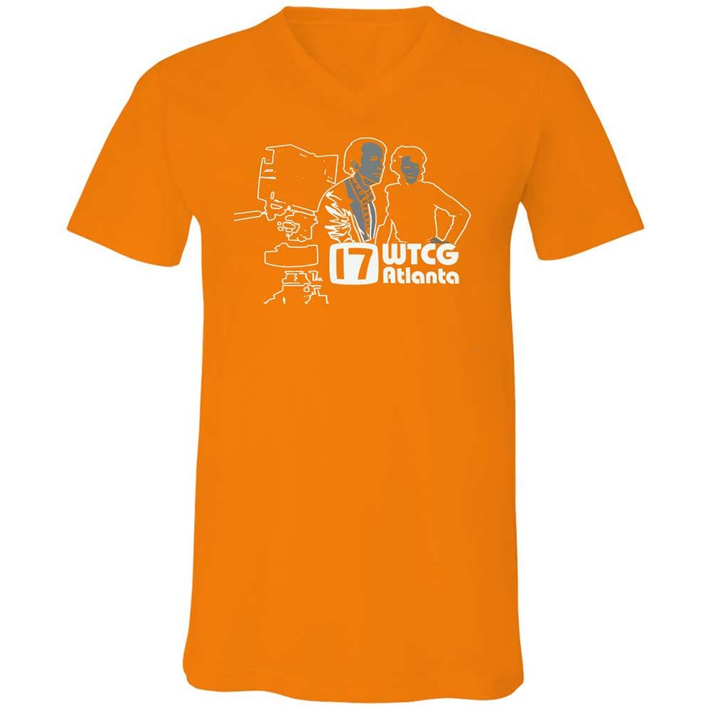 Unisex V-Neck T-Shirt - HRYXR2FE - Orange - 12