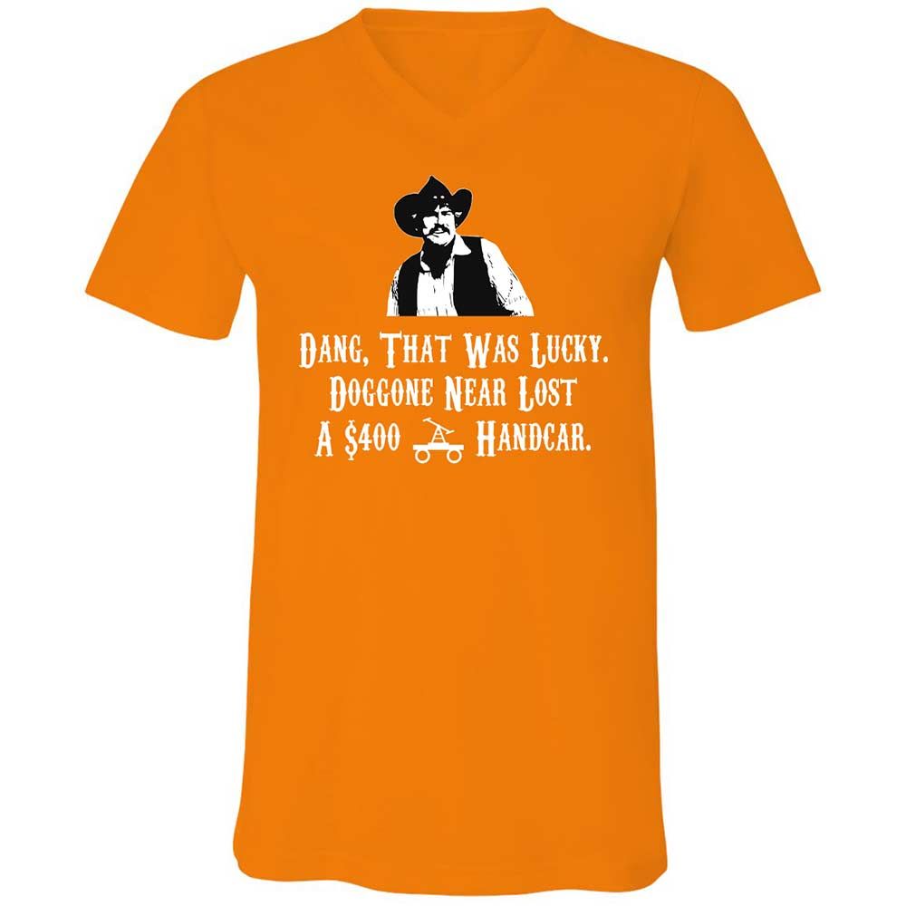 Unisex V-Neck T-Shirt - KBSZ9NKJ - Orange - 12