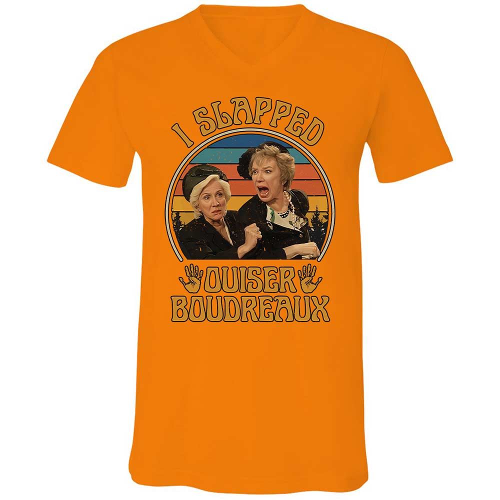 Unisex V-Neck T-Shirt - QFBQK1QP - Orange - 12