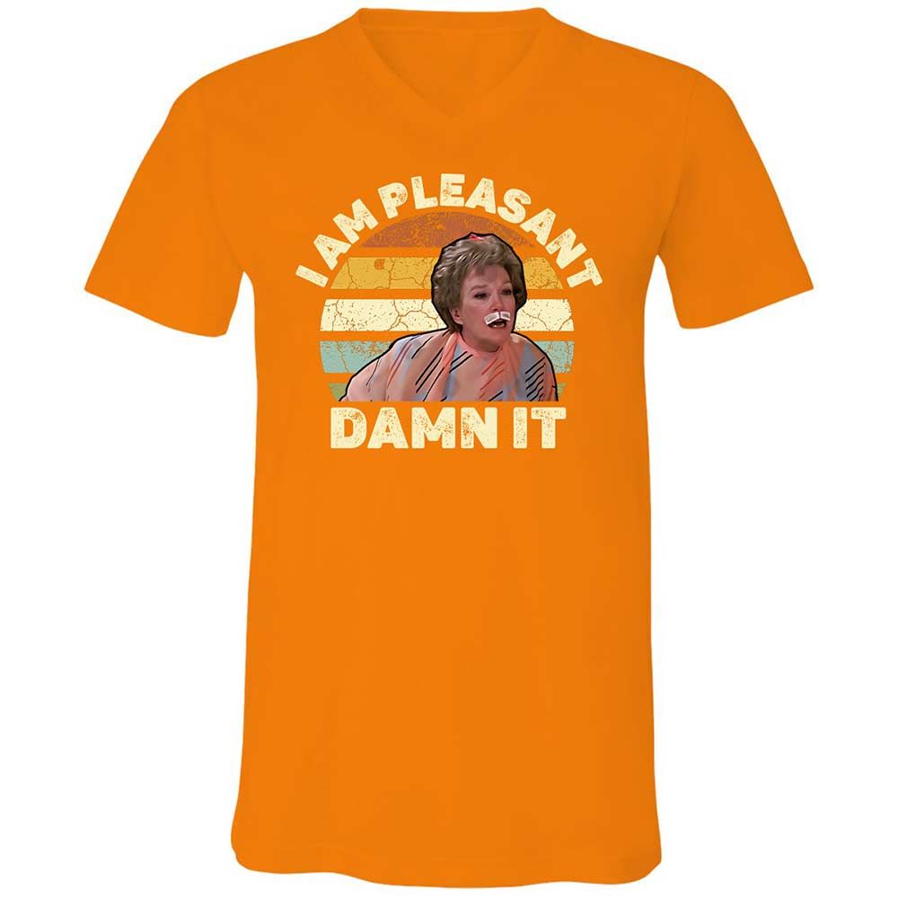 Unisex V-Neck T-Shirt - 3HQT4FBZ - Orange - 12