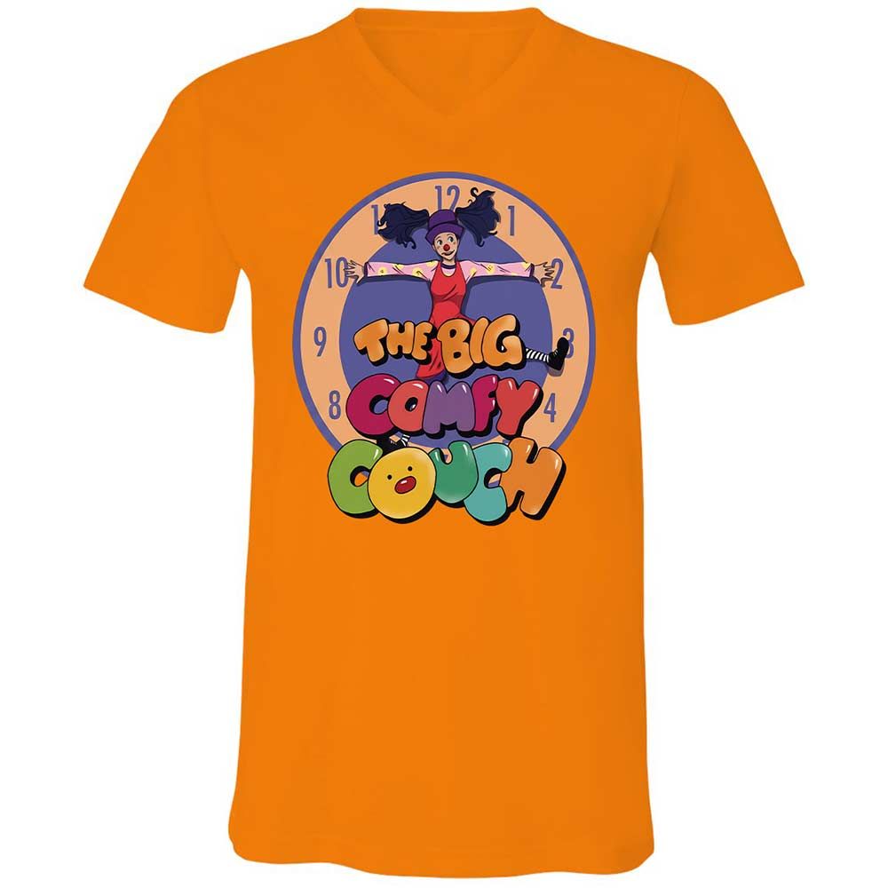 Unisex V-Neck T-Shirt - ZJXEPVL1 - Orange - 12