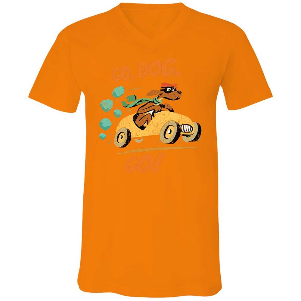 Unisex V-Neck T-Shirt - 8ZFN8ZY3 - Orange - 12
