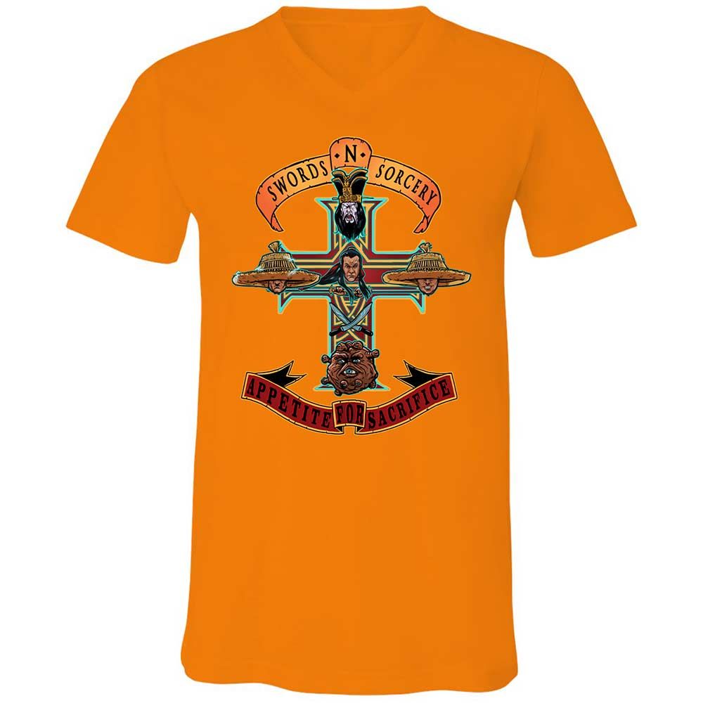 Unisex V-Neck T-Shirt - CNTNJ7CA - Orange - 12