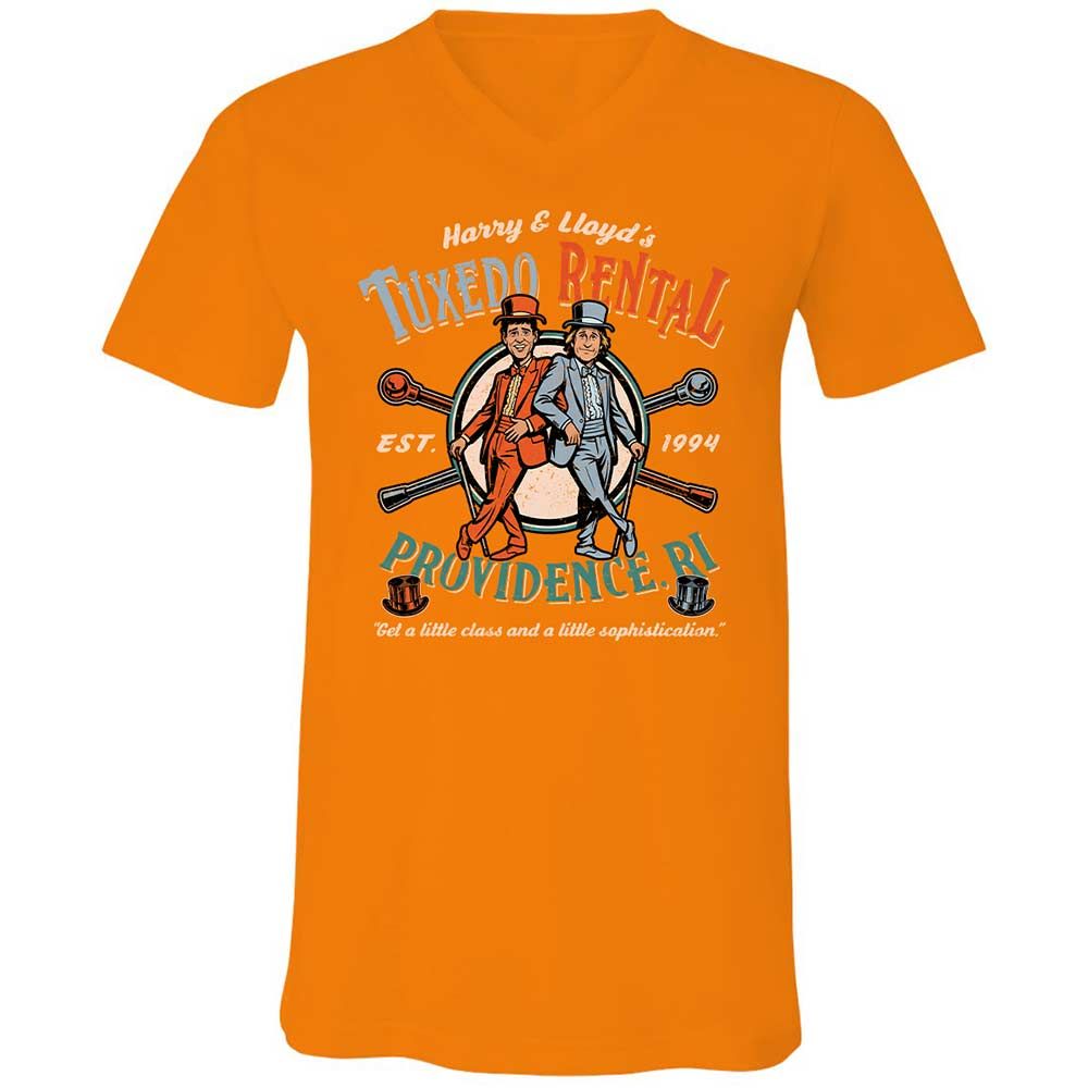 Unisex V-Neck T-Shirt - HCE5DEN9 - Orange - 12