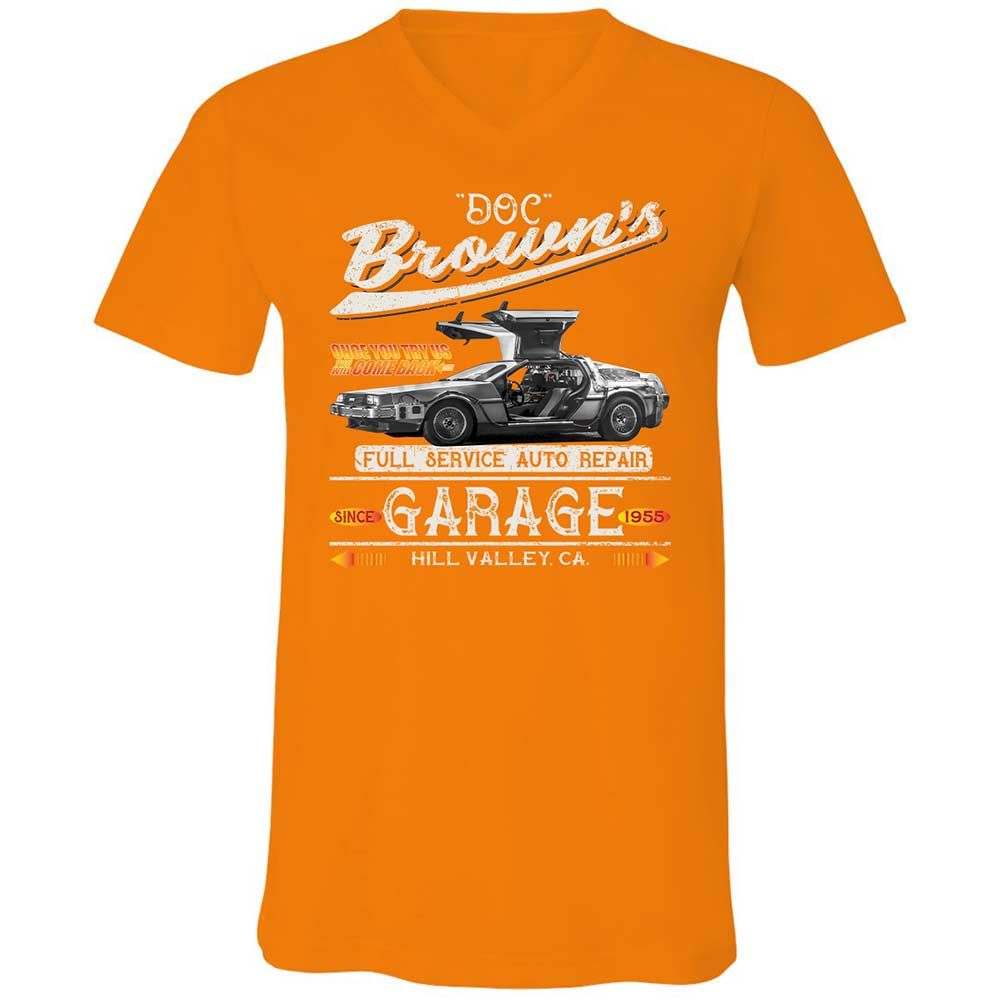 Unisex V-Neck T-Shirt - 4EM6BXVF - Orange - 12