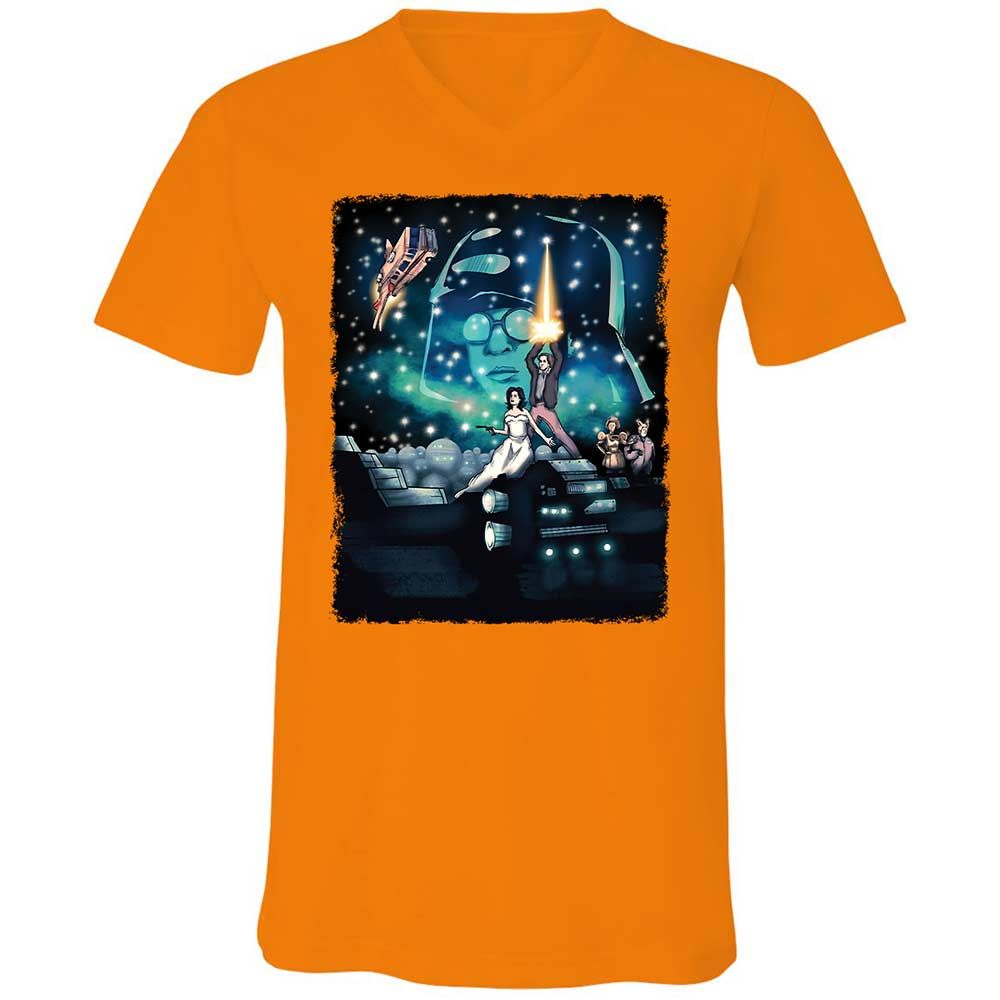 Unisex V-Neck T-Shirt - 5JEGZ8H2 - Orange - 12