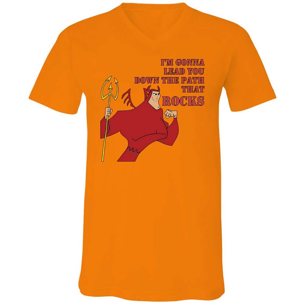Unisex V-Neck T-Shirt - 7NCTY8E4 - Orange - 12