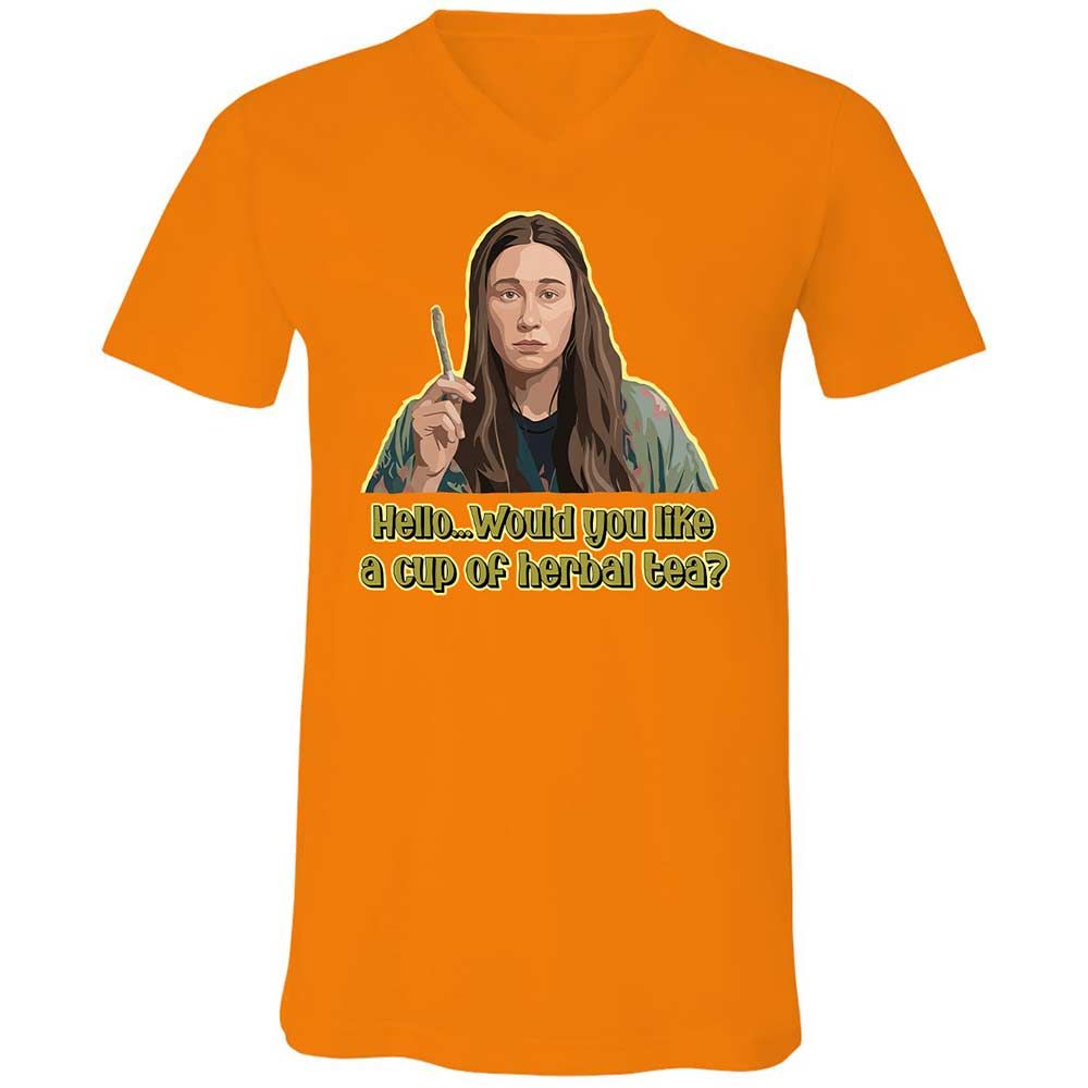 Unisex V-Neck T-Shirt - 4SX9HCXE - Orange - 12