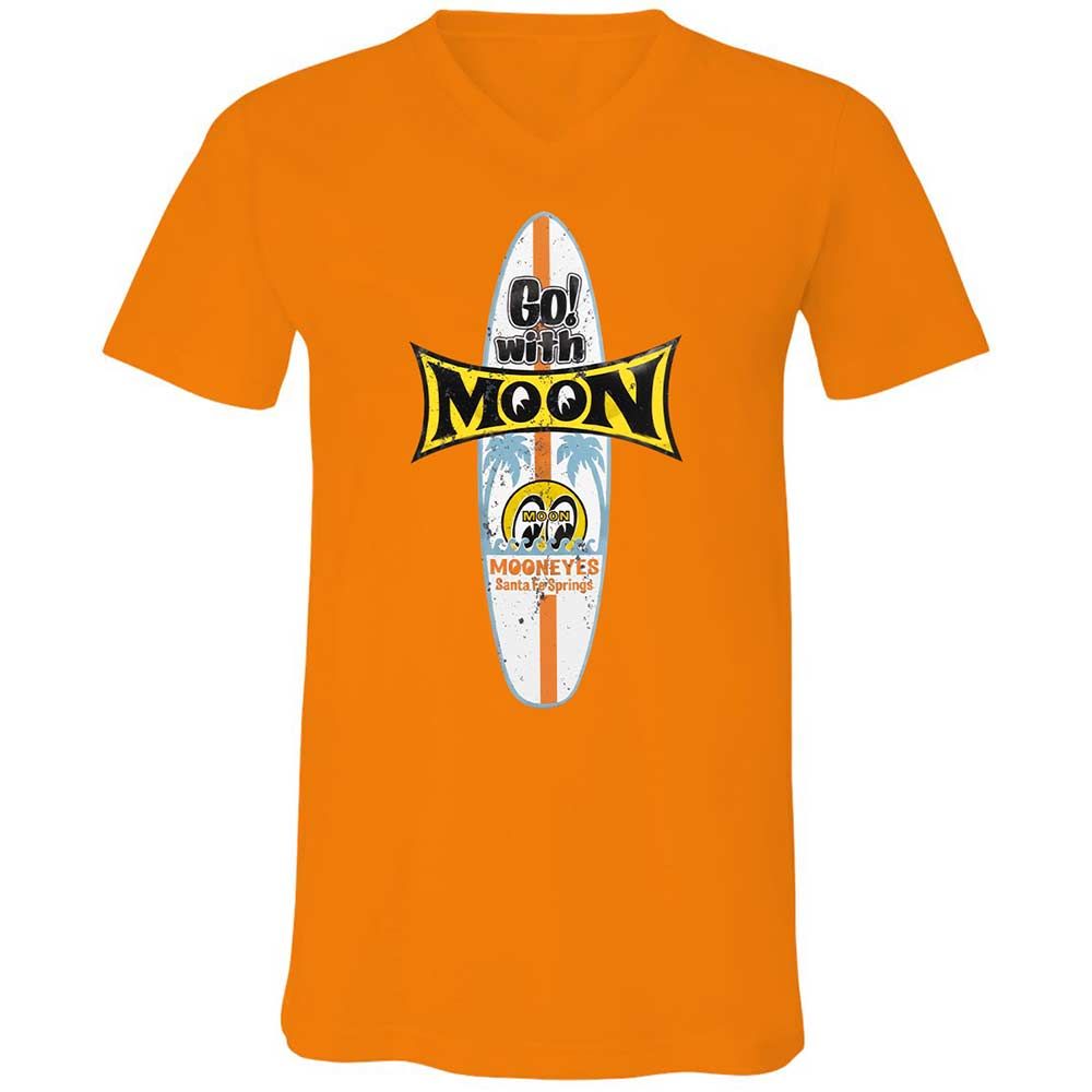 Unisex V-Neck T-Shirt - KY7N5KS7 - Orange - 12