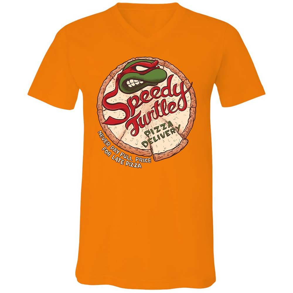 Unisex V-Neck T-Shirt - QTH6DN98 - Orange - 12